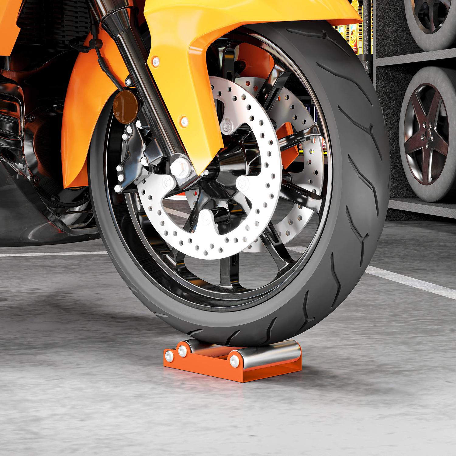 Rengöringsställ för motorcykelhjul, Passar däck <180 mm, 220 kg Kapacitet