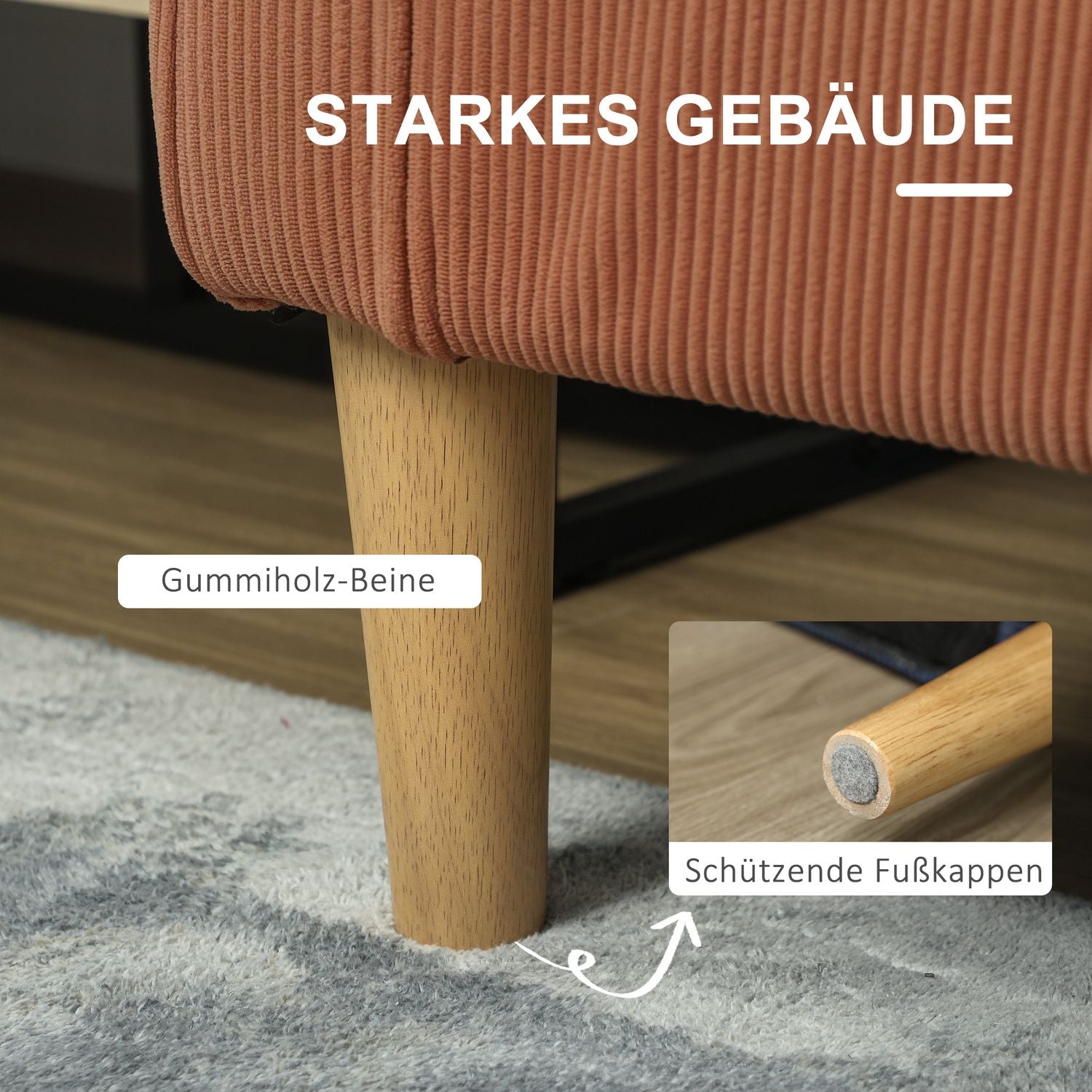 Rosa 2-sits soffa med förvaring, modern klädd design