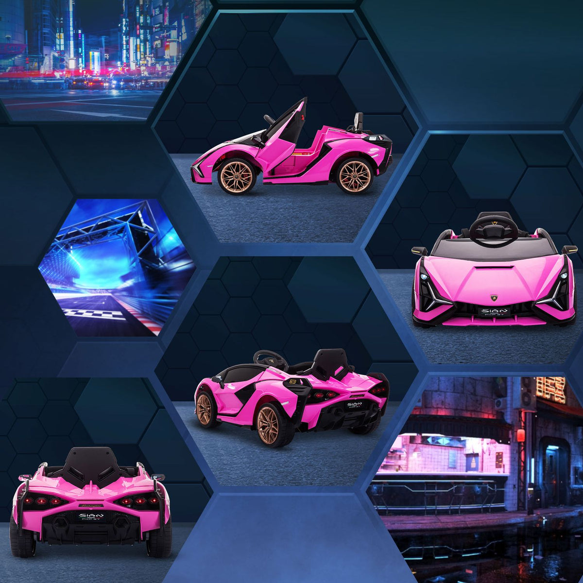SUV électrique rose pour enfant – 3 vitesses, MP3, télécommande