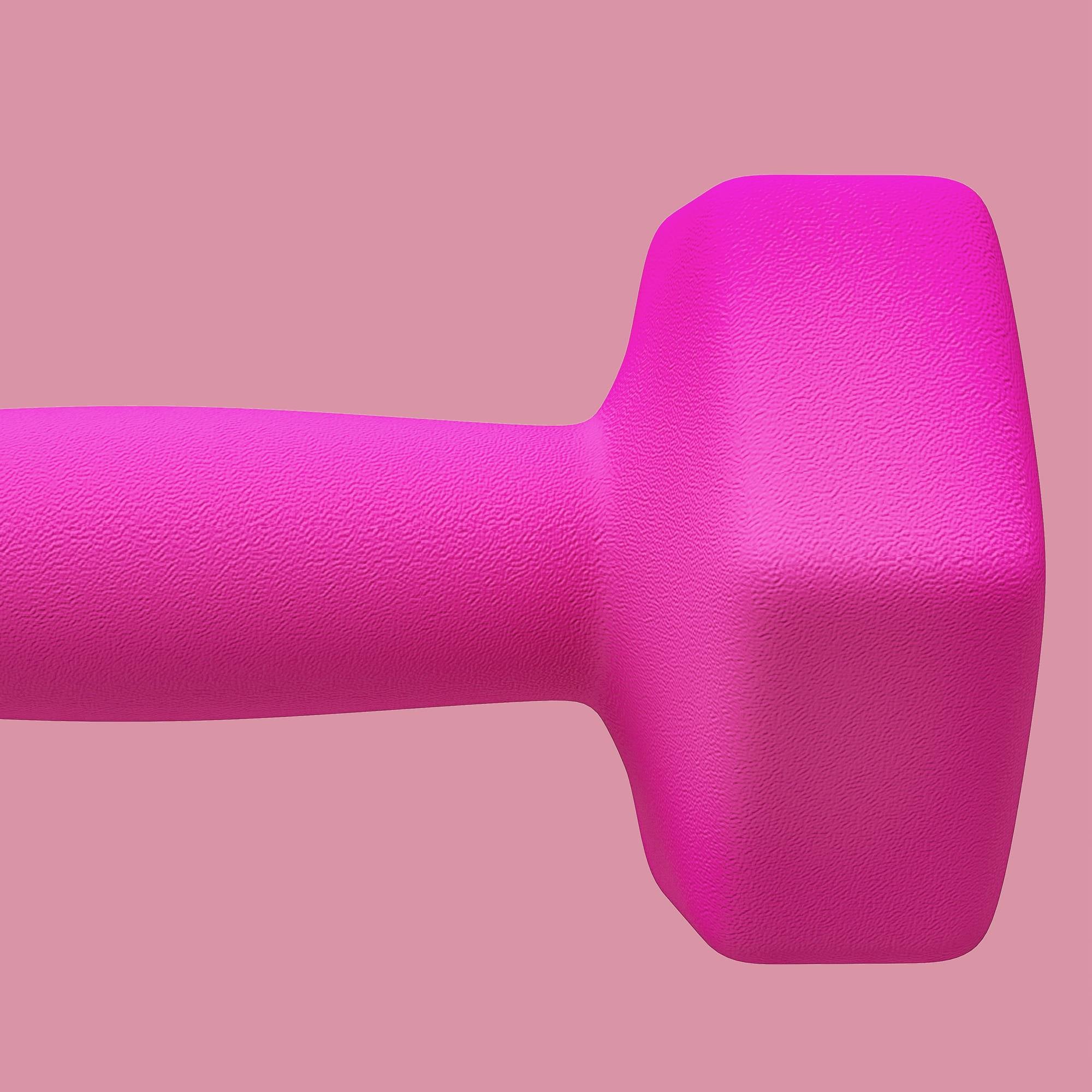 Rosa sexkantshantelset, 2 x 3 kg, halkfri, golvsäker