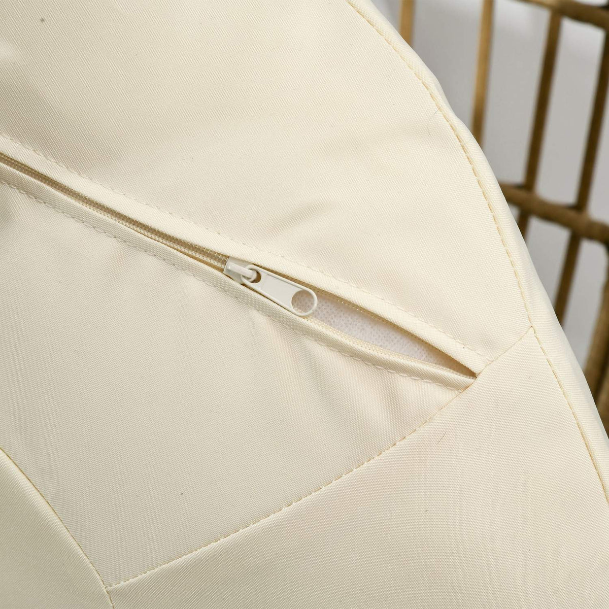 Sedia in rattan con cuscino – metallo cachi, 105x97x150 cm