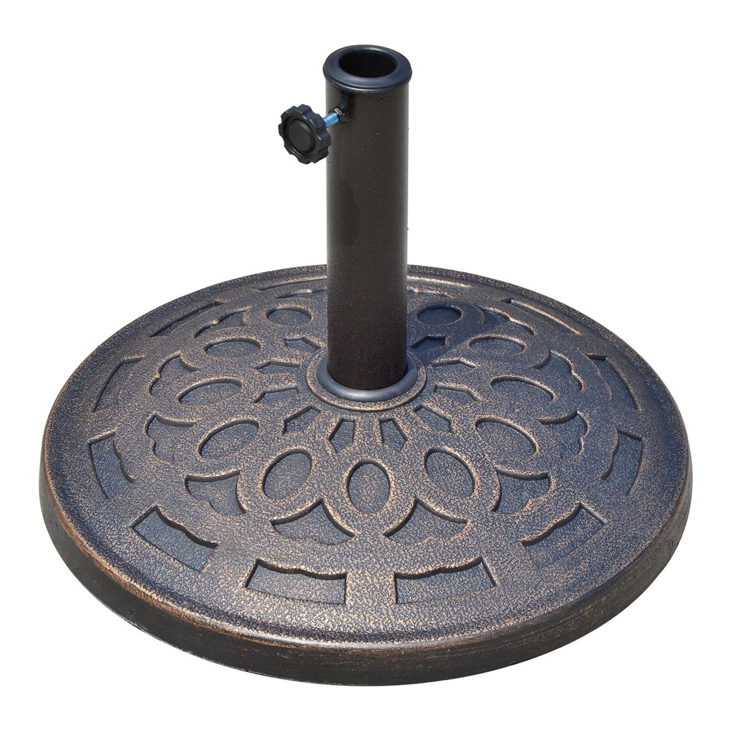 Rund hartsparasollbas, brons, 14 kg, passar Ø38-48 mm