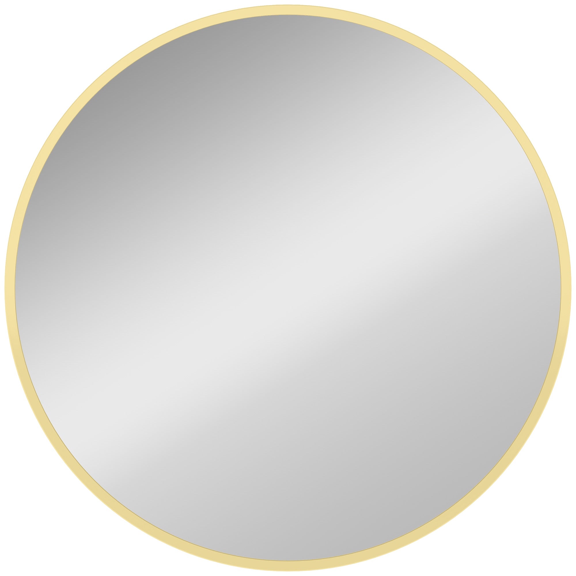 Rund väggspegel, 61 cm, guldfärgad aluminiumram