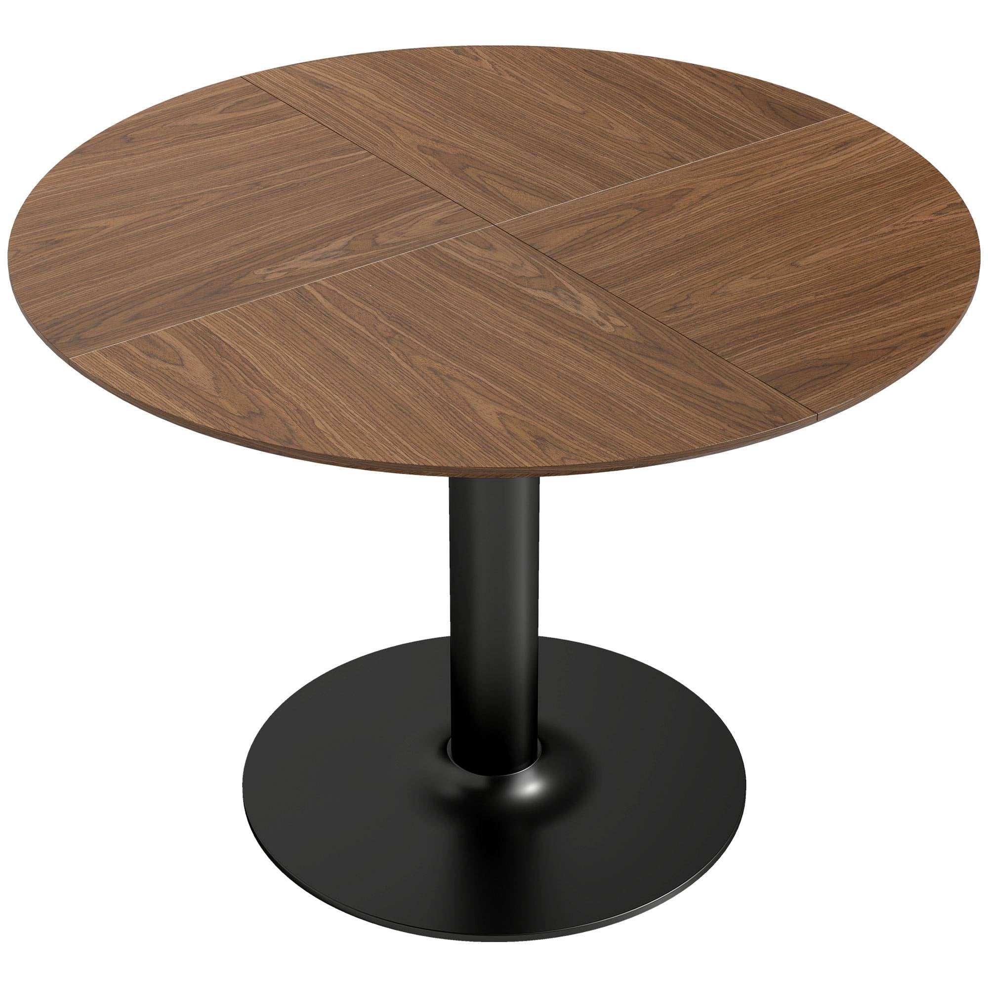 Runt matbord, 110 cm, MDF och stål, plats för 6