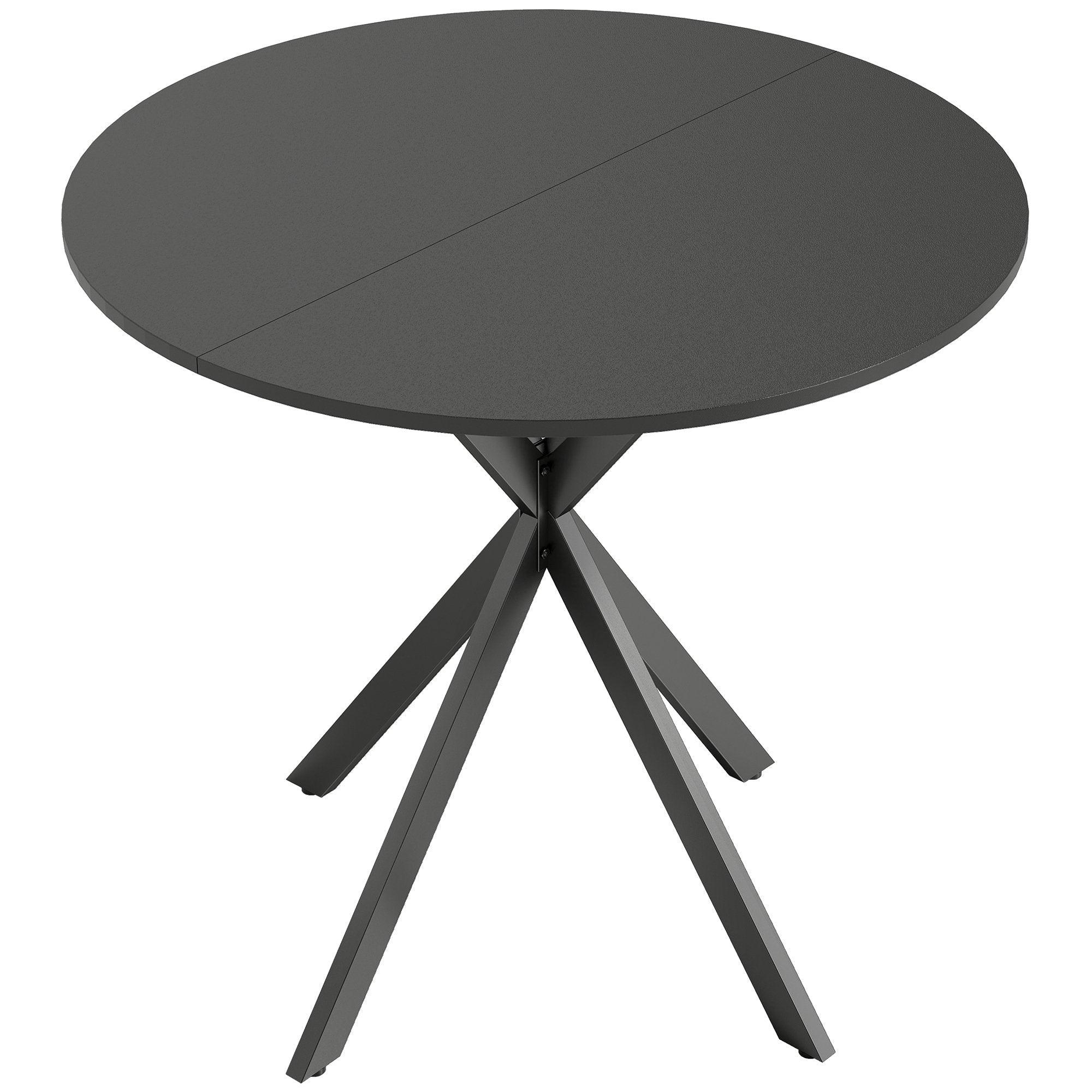 Runt matbord, träliknande, 80 cm, justerbara fötter