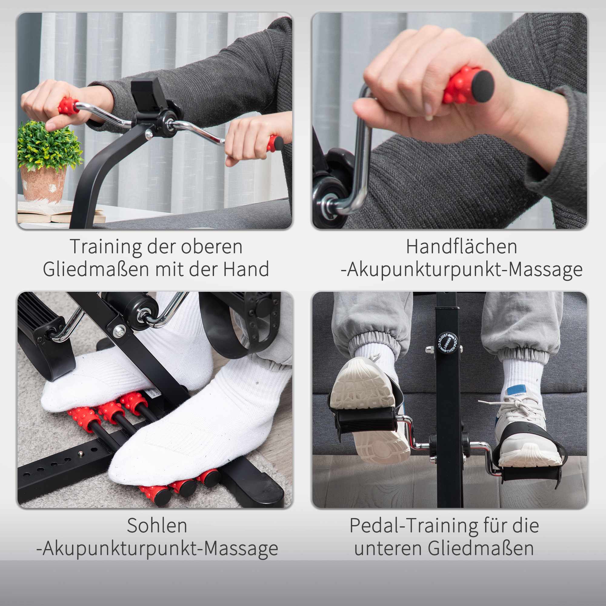 Seniormotionscykel med LCD-skärm och massagerullar