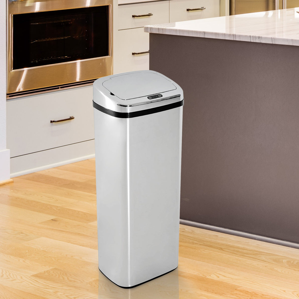 Sensor-Küchenabfalleimer, rostfreier Stahl, 50L/68L, Silber