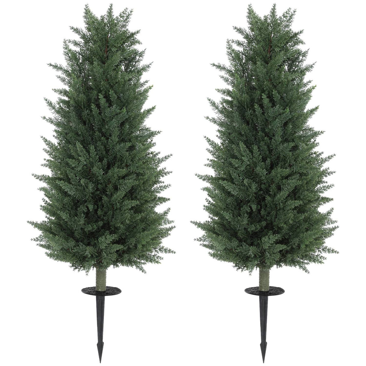 Set med 2 konstgjorda växter, konstgjorda cypresser med 831 blad vardera, mångsidig, grön