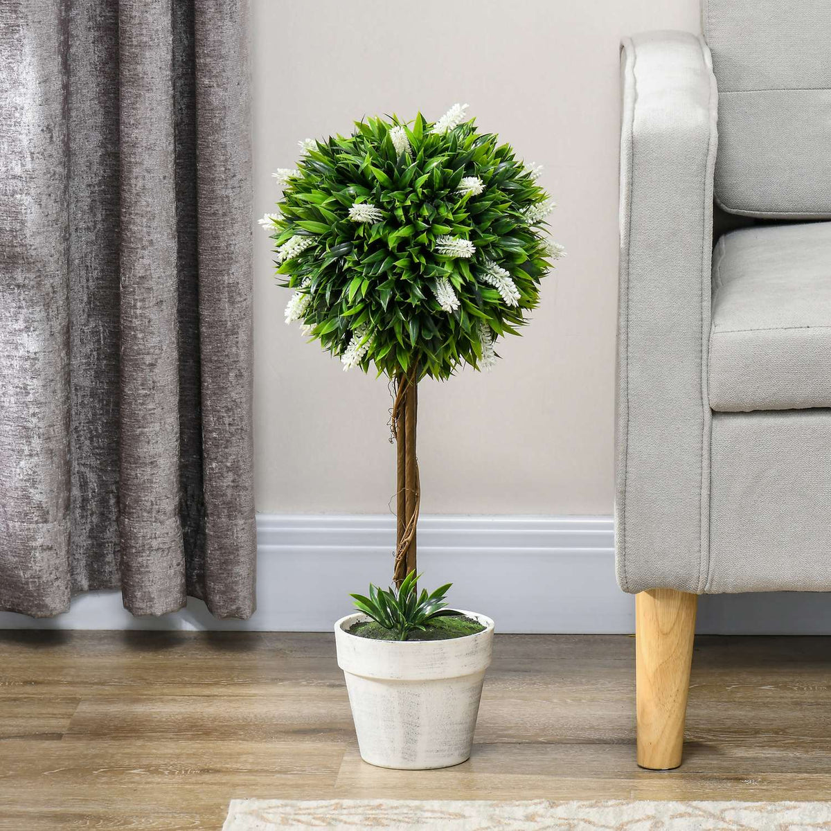 Lot de 2 grandes lavandes artificielles 60 cm en pots