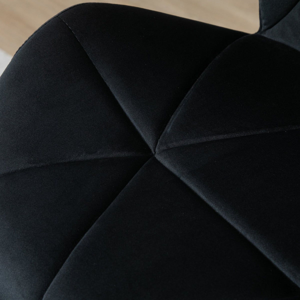 2er-Set schwarze drehbare Barhocker, Samt, verstellbare Höhe