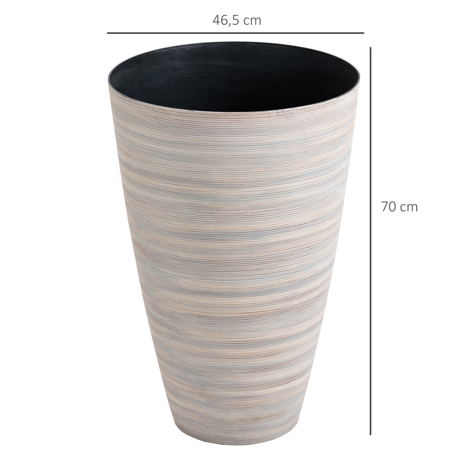 Set med 3 krämvita blomkrukor i robust plast