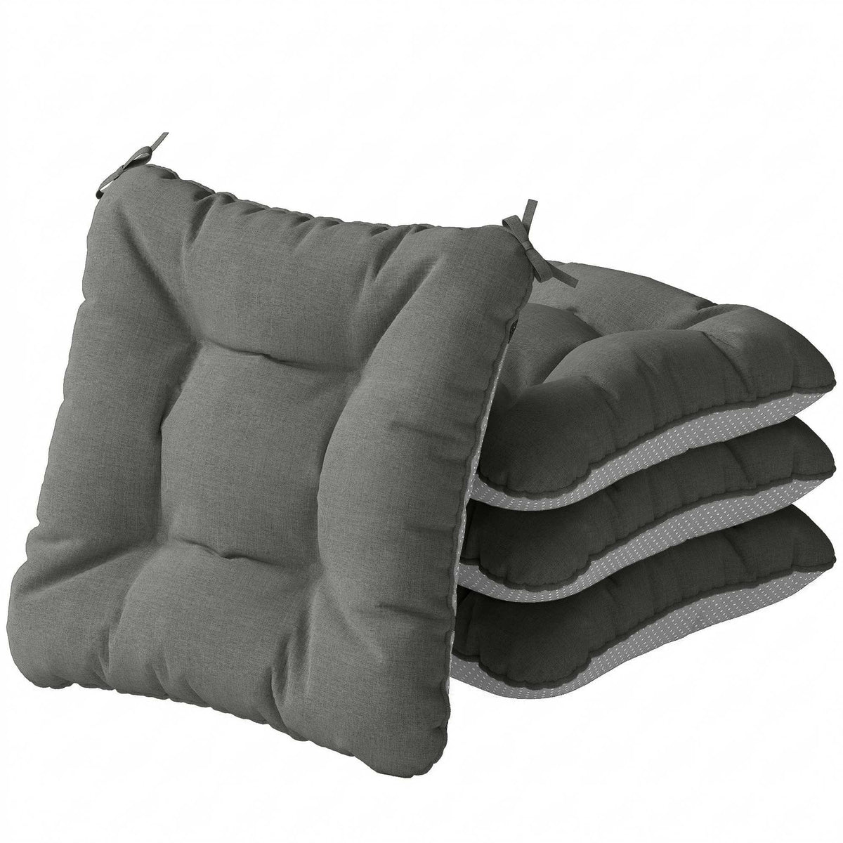 Set med 4 dynor till utomhusstolar, halkfria, 39,5x39,5x10 cm