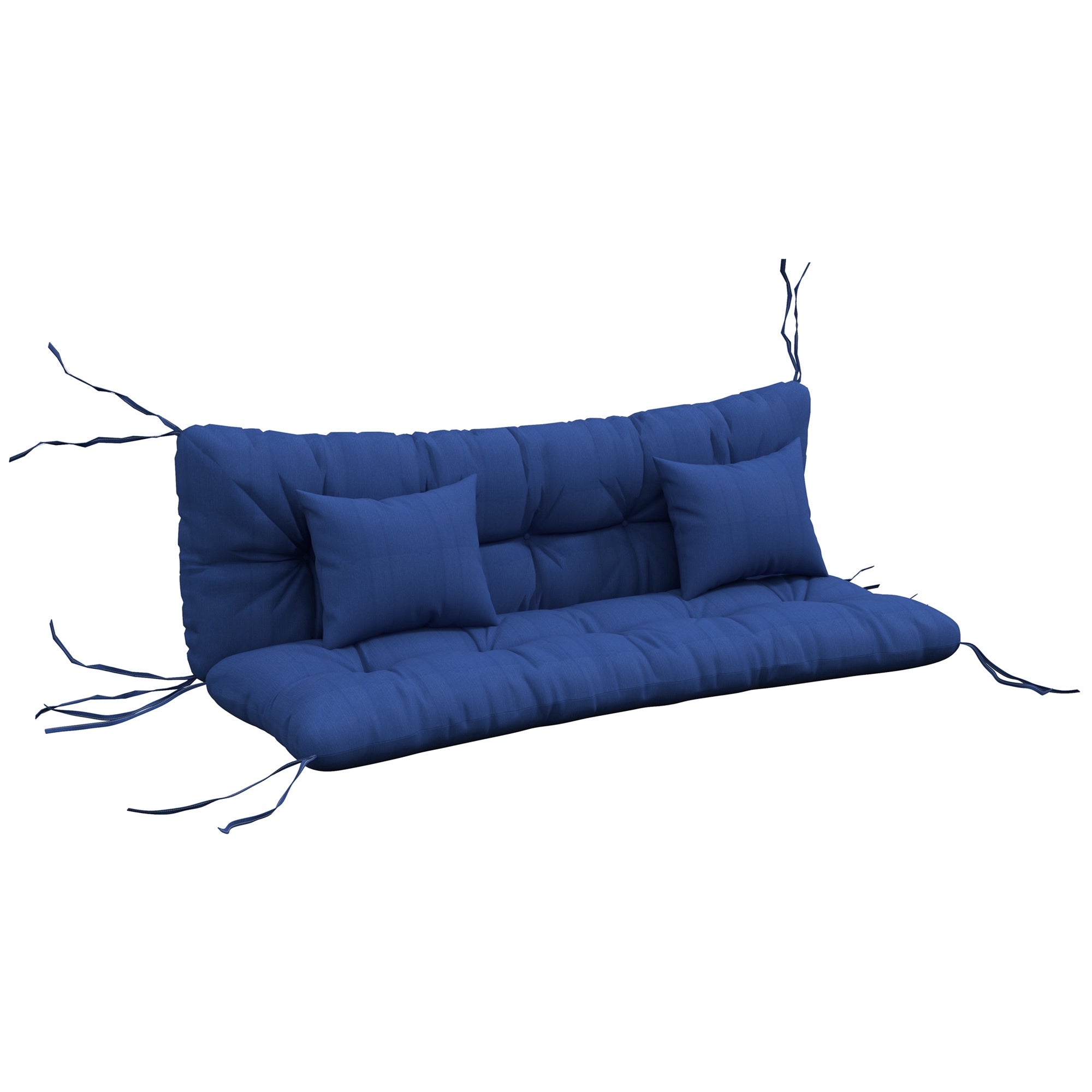 Set med dynor för utomhusstolar, 150x50 cm, vattenavvisande, marinblå