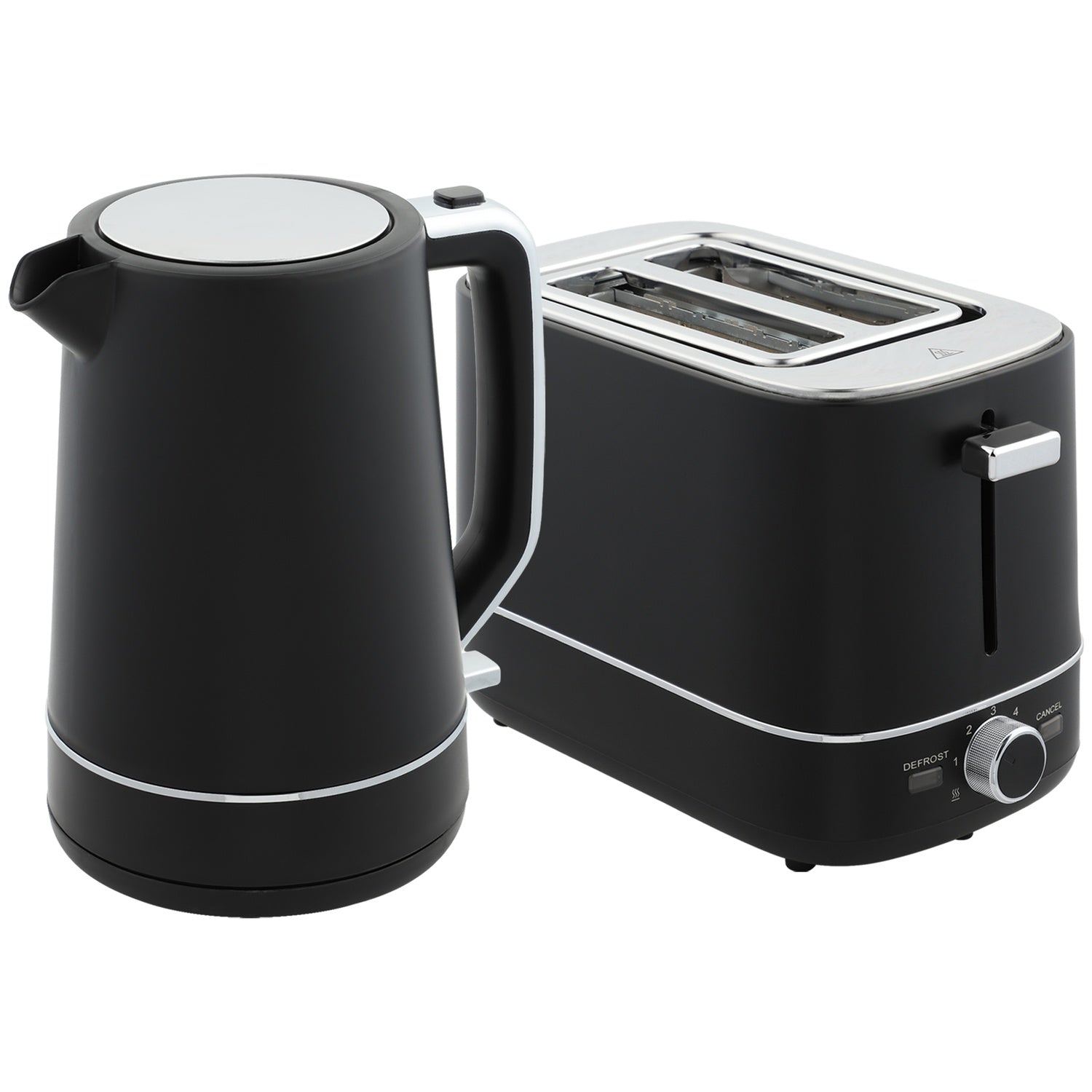 Set med vattenkokare och brödrost – 2200W, 1,7L, 6-nivåer Browning, svart