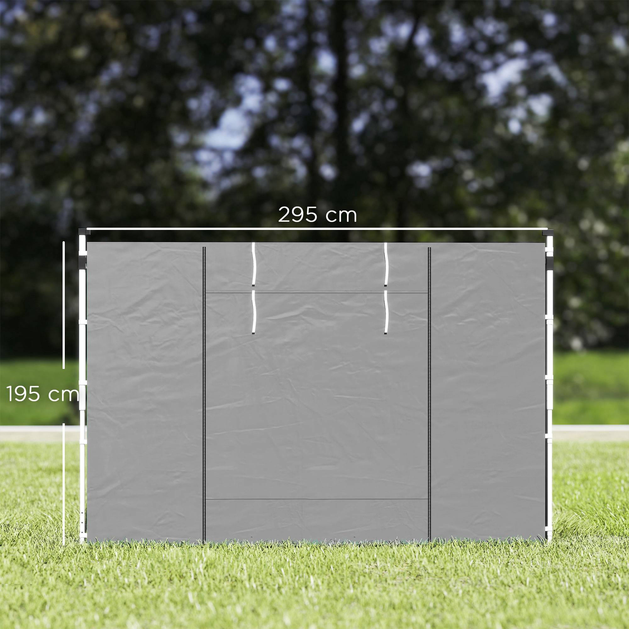 Sidopaneler till paviljong, set för 3x3m eller 3x6m, ljusgrå