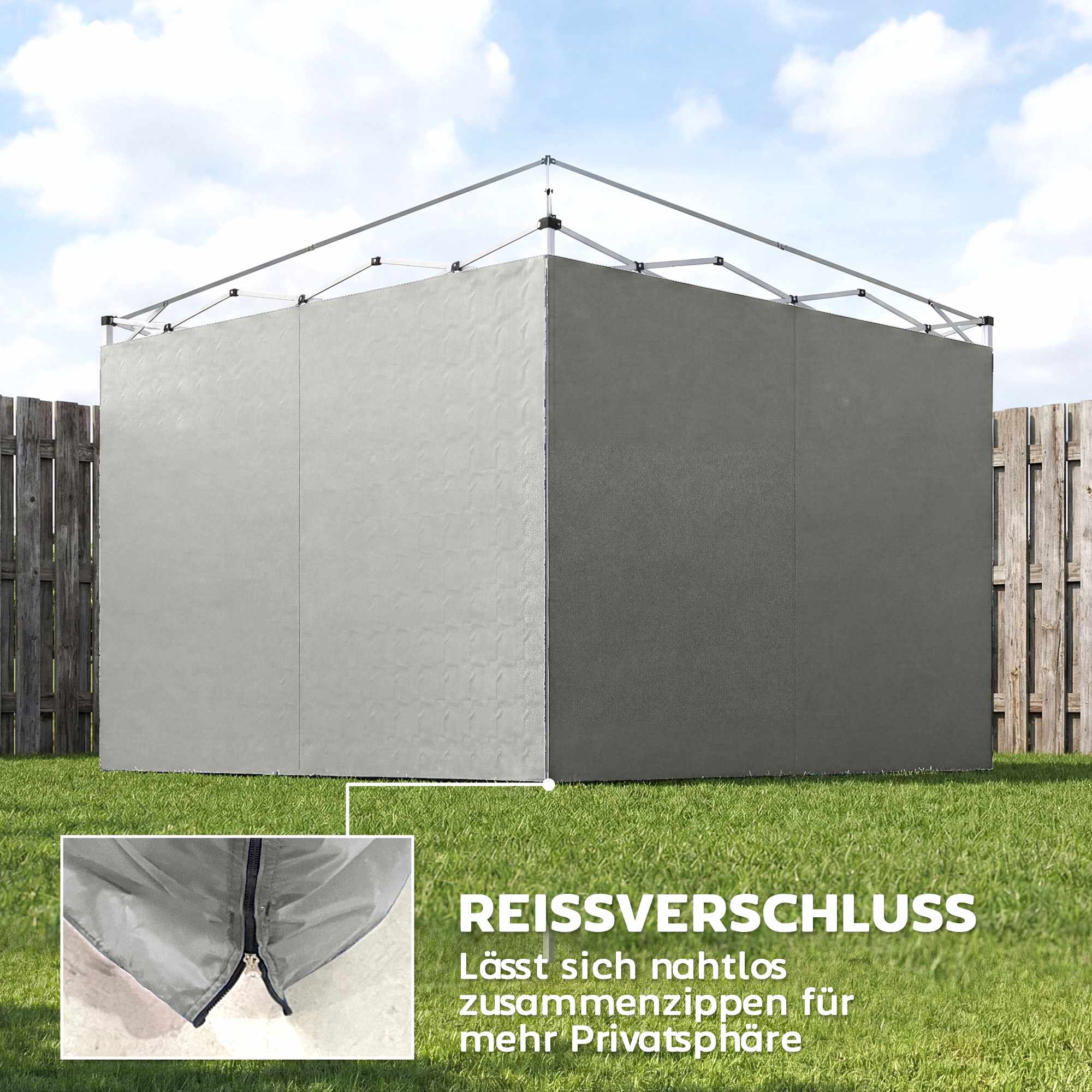 Sidoväggar till paviljonger, 3x3m, UPF 50+ Oxfordtyg