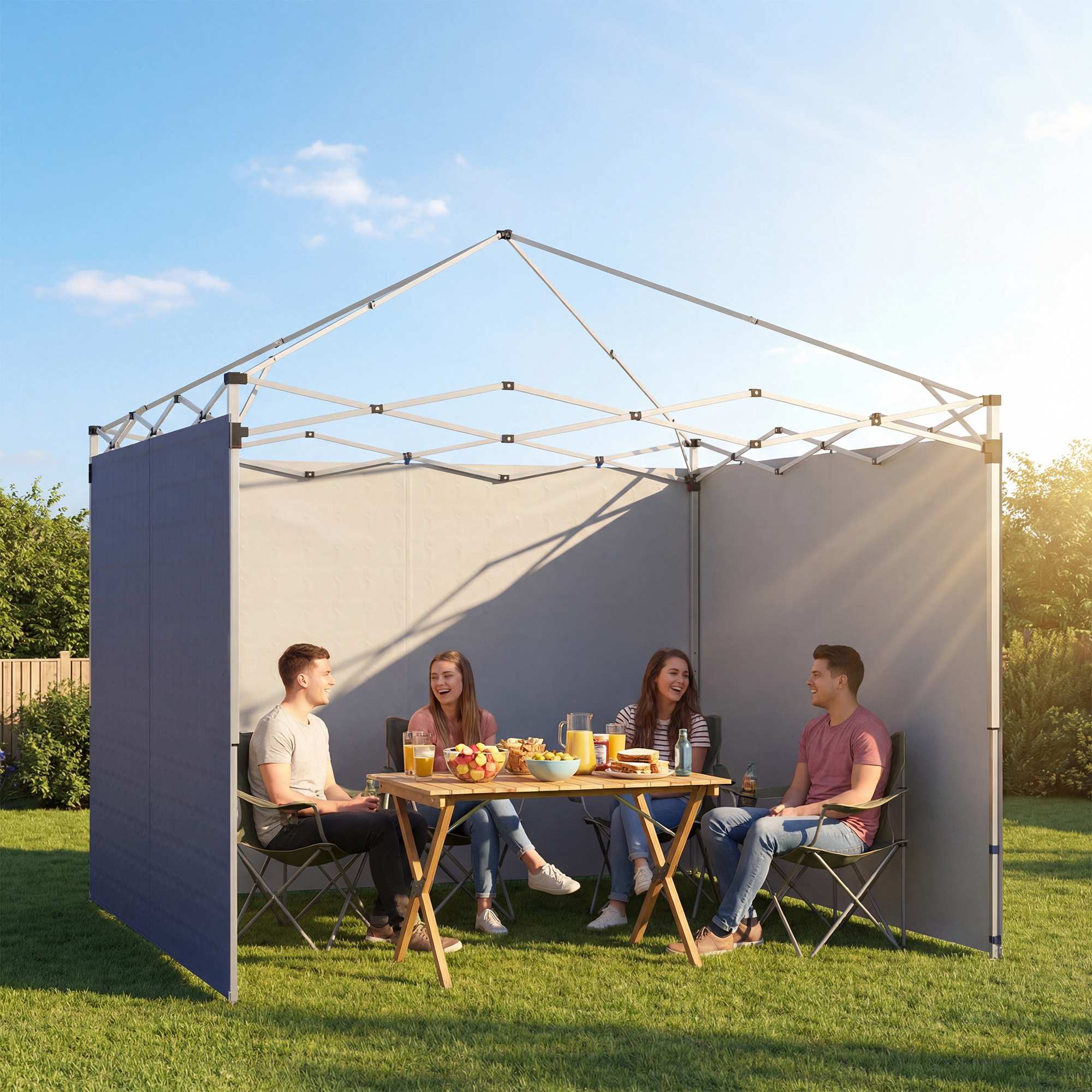 Sidoväggar till paviljonger, 3x3m, UPF 50+ Oxfordtyg