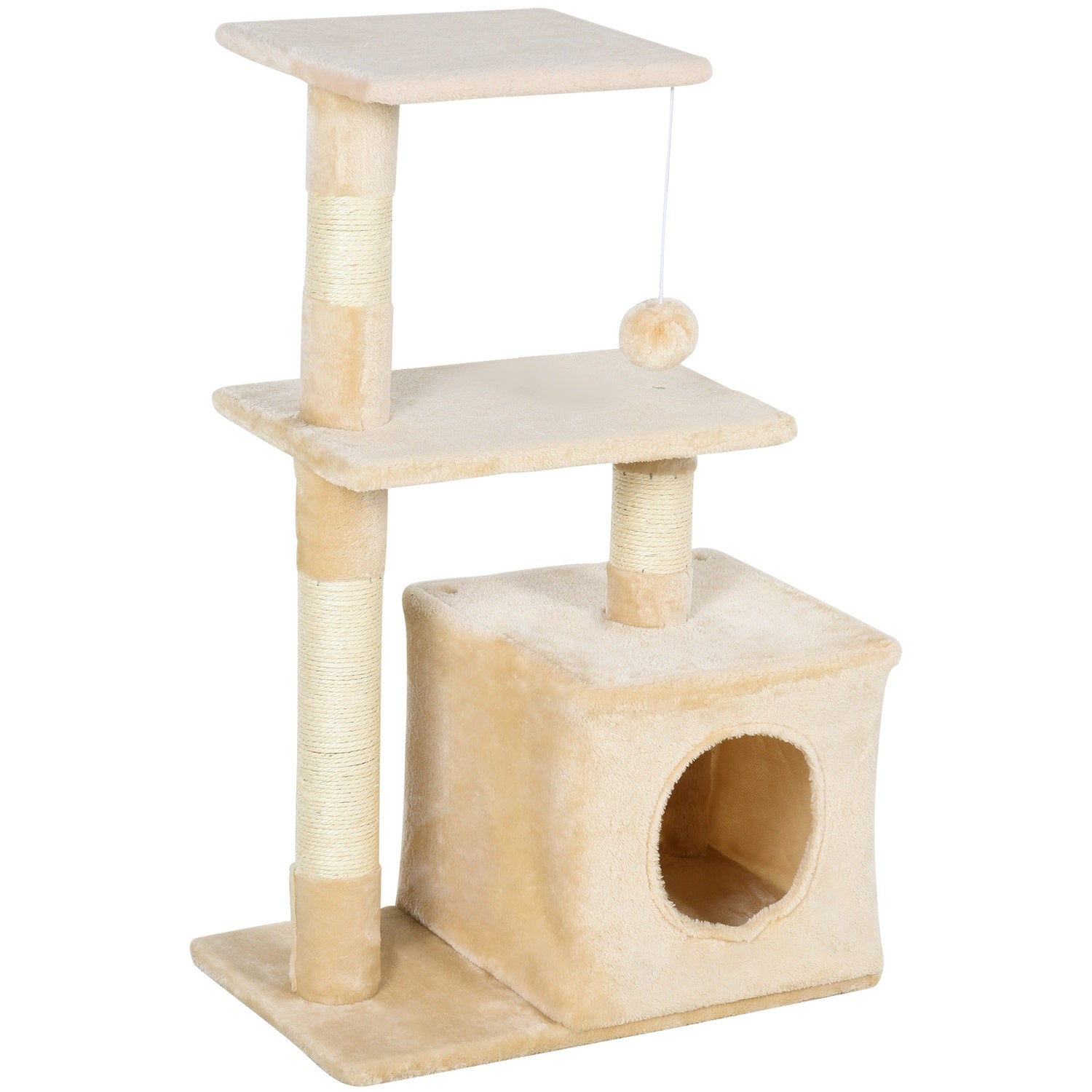 Sisal Cat skrapstolpe, mjuk plysch, stabil, 50x30x80 cm