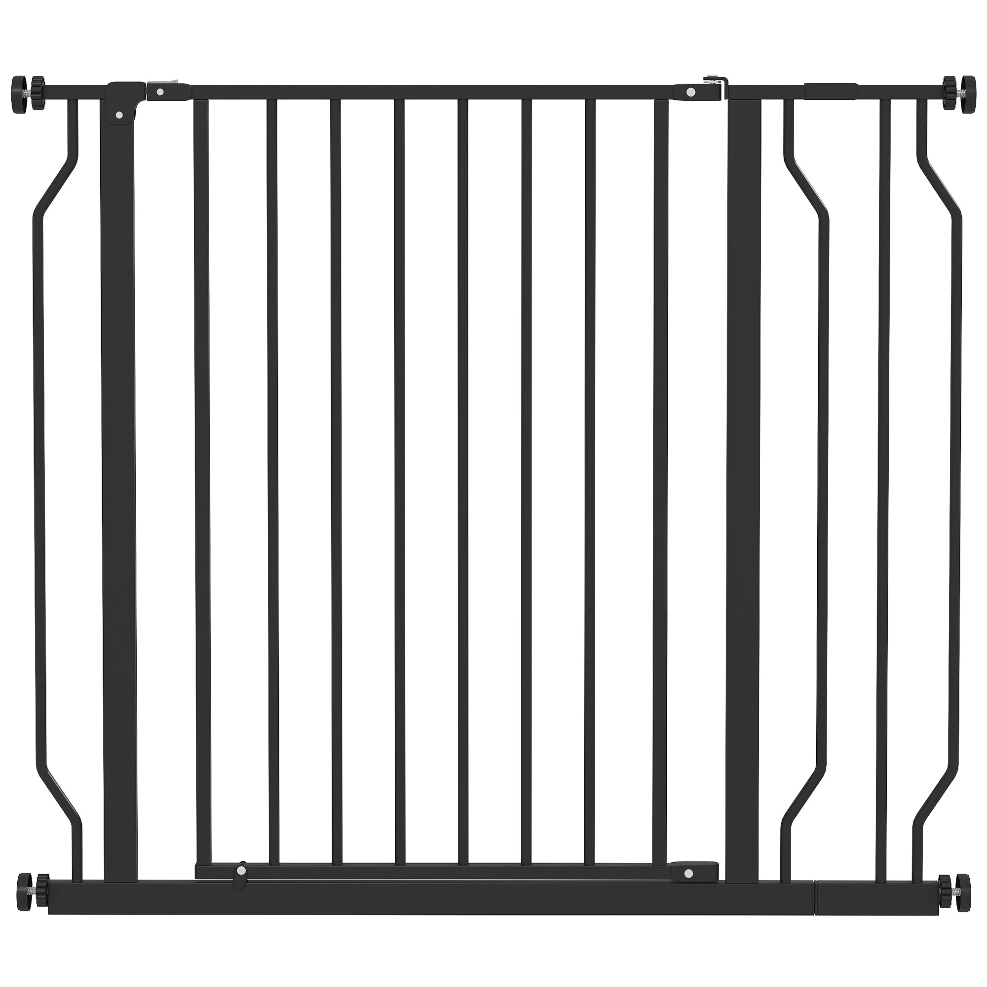 Säkerhetsgrind för husdjur, justerbar 75-95 cm, stål/ABS, svart