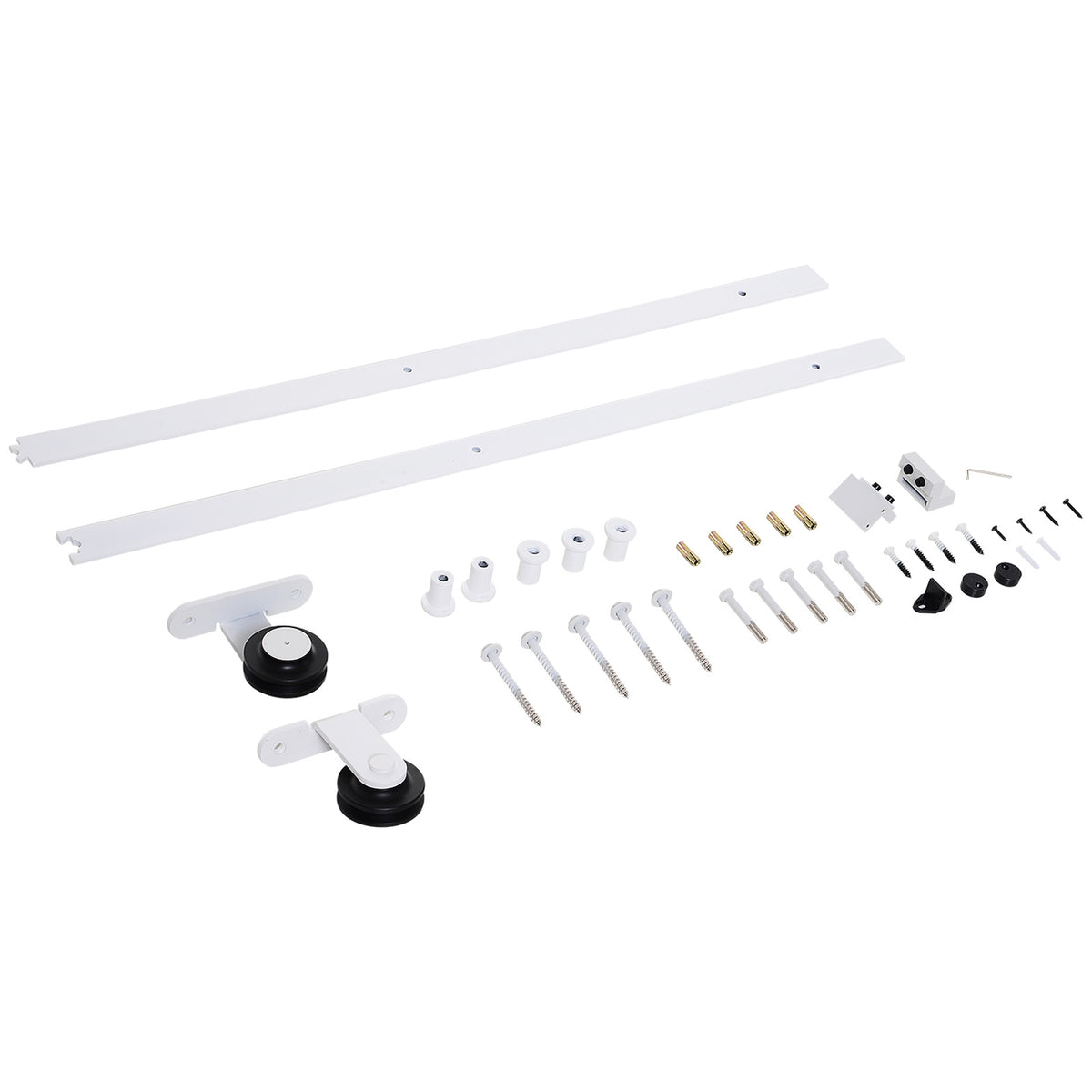 Système de porte coulissante 183 cm, acier au carbone, set complet