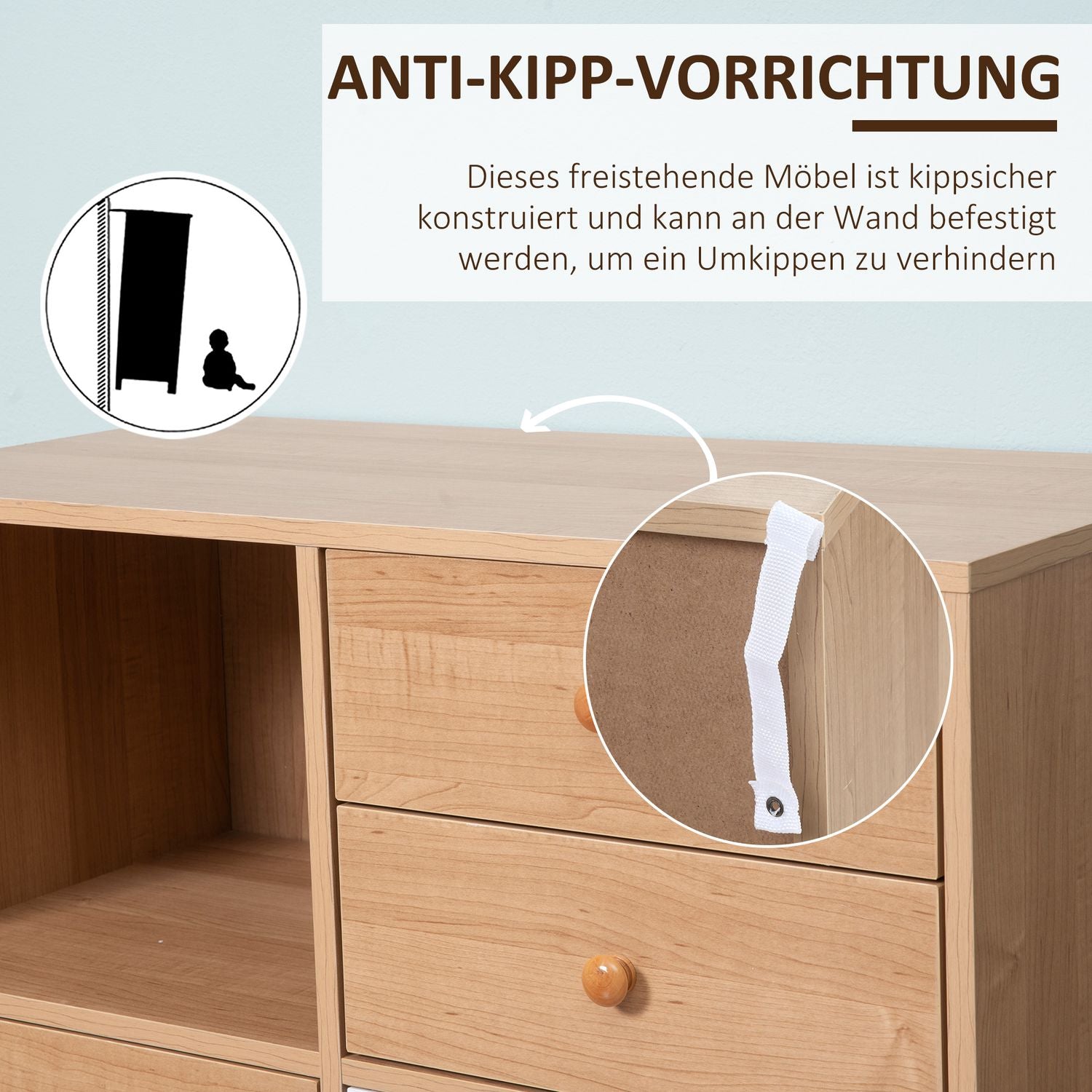 Skänkskåp med öppna fack, Scandi Design, Naturvit