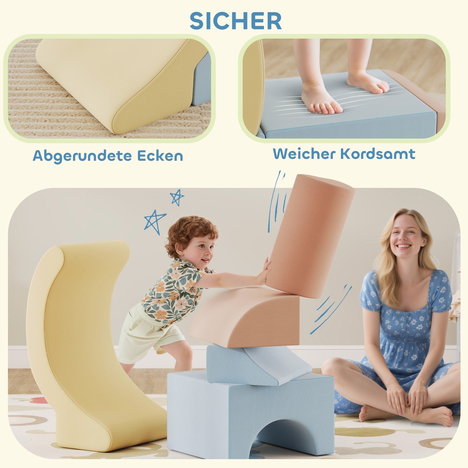 Skumklätterblockset, Snörskydd, Lättvikt, Färgglad