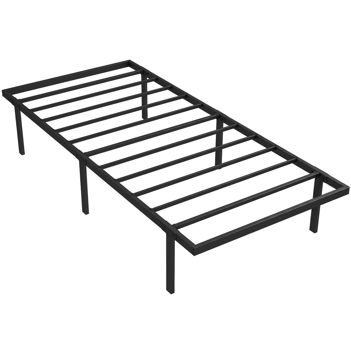 Sängram i metall 90x200 cm, förvaring under sängen, svart