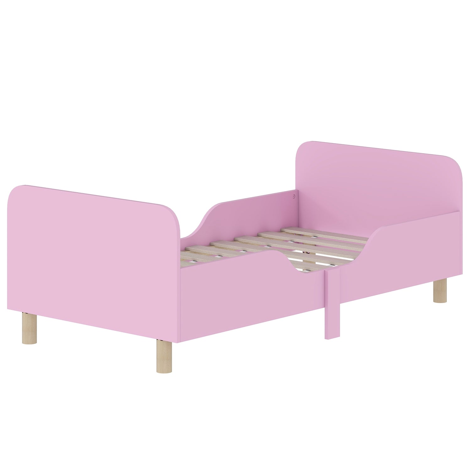 Sängstomme för småbarn med skyddsräcke, rosa MDF, 3-8 år