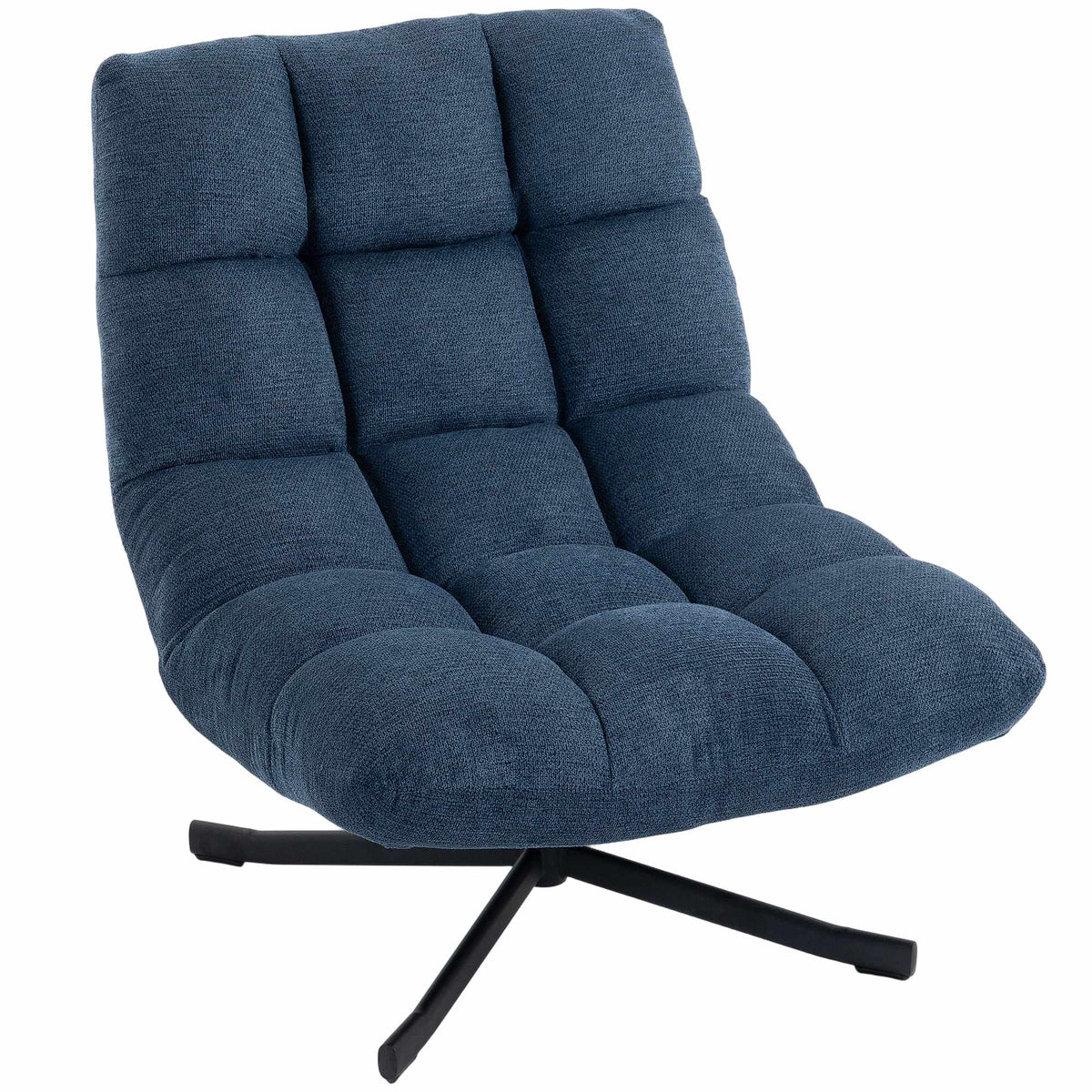 Snurrstol, armlös chenille, mörkblå