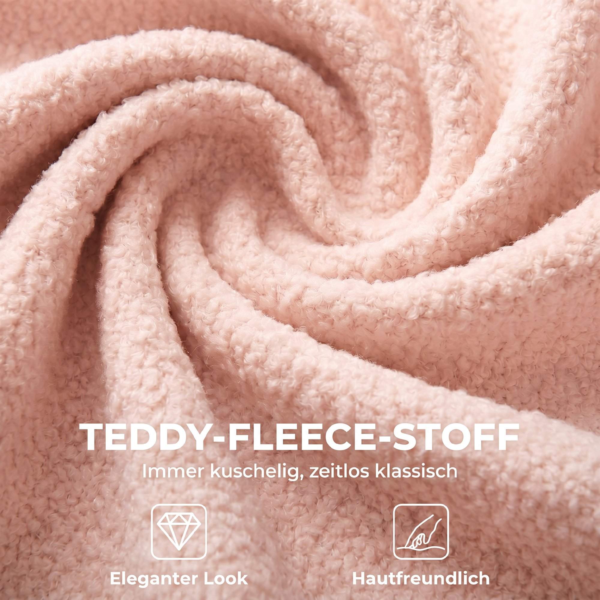 Snurrstol för kontor, rosa teddyfleece, höjdjusterbar