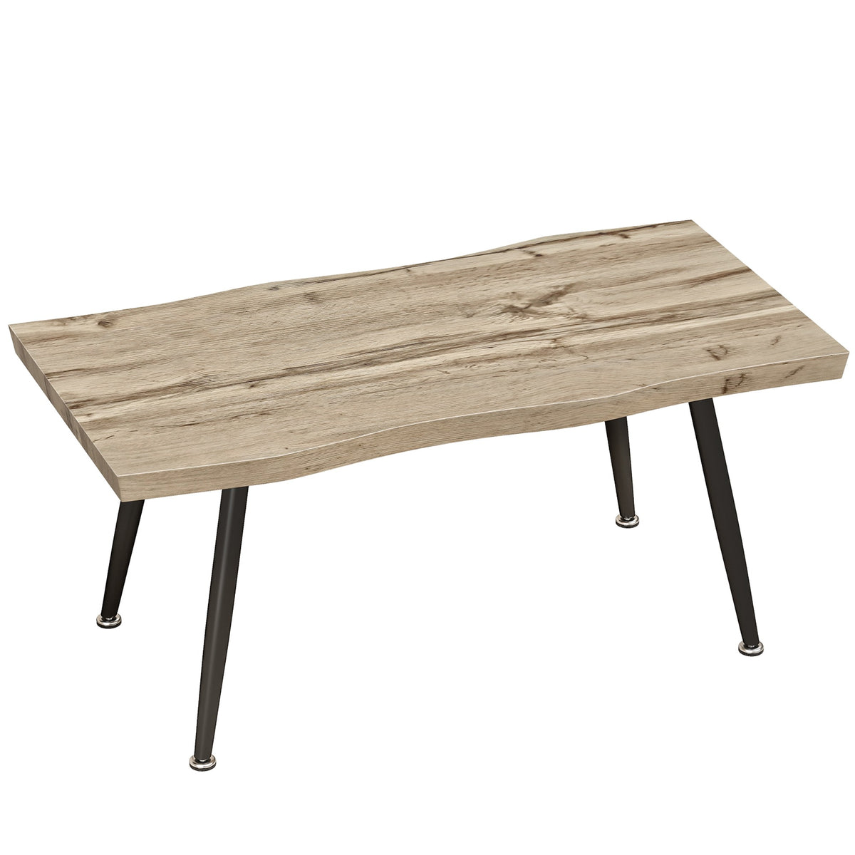 Soffbord med stålben, ekfinish, 100x50x45 cm