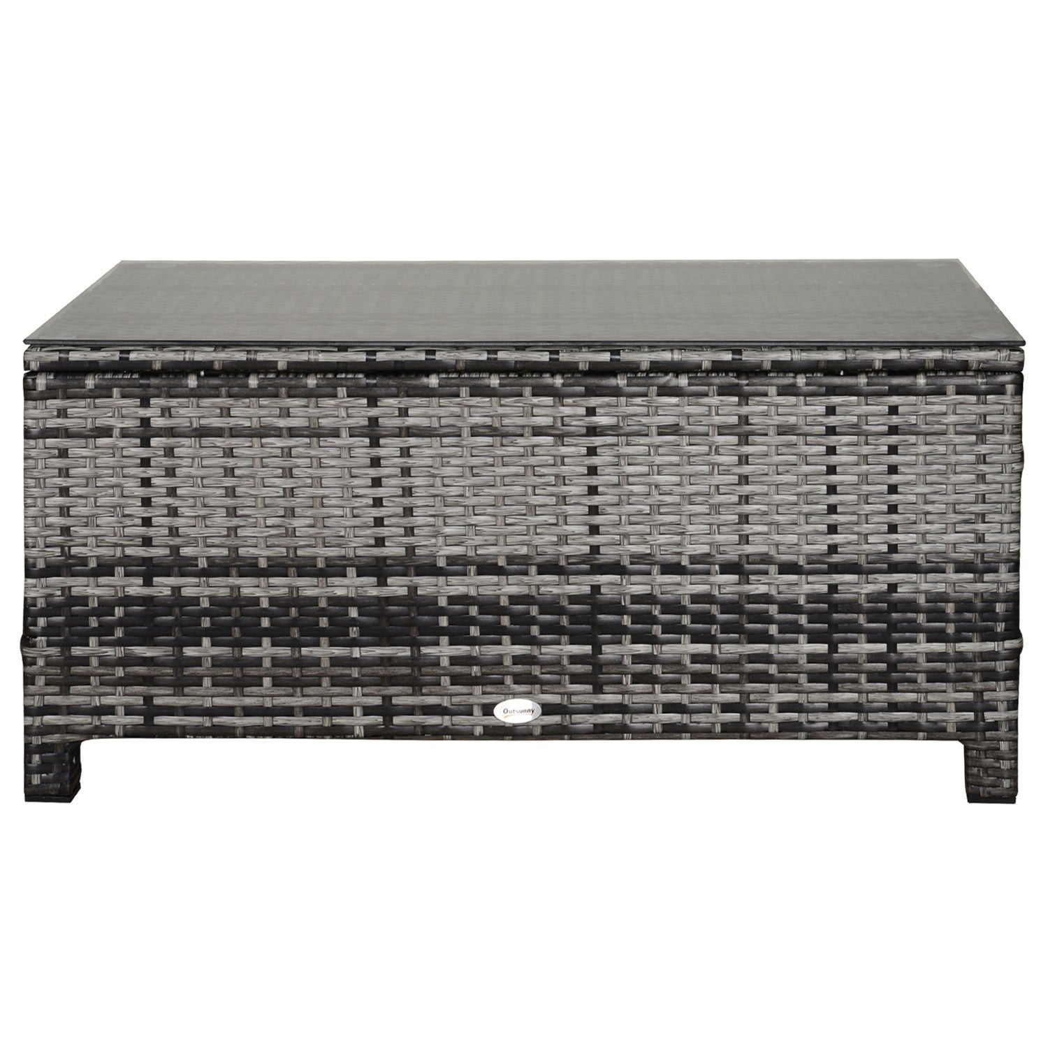 Soffbord utomhus – Polyrattan, Grå, 85 x 50 x 39 Cm