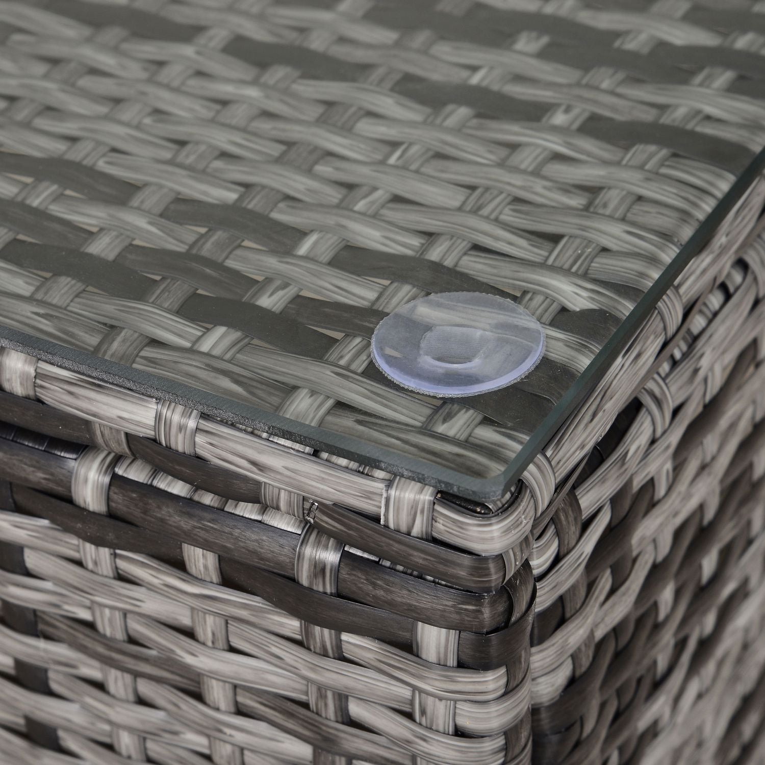 Soffbord utomhus – Polyrattan, Grå, 85 x 50 x 39 Cm