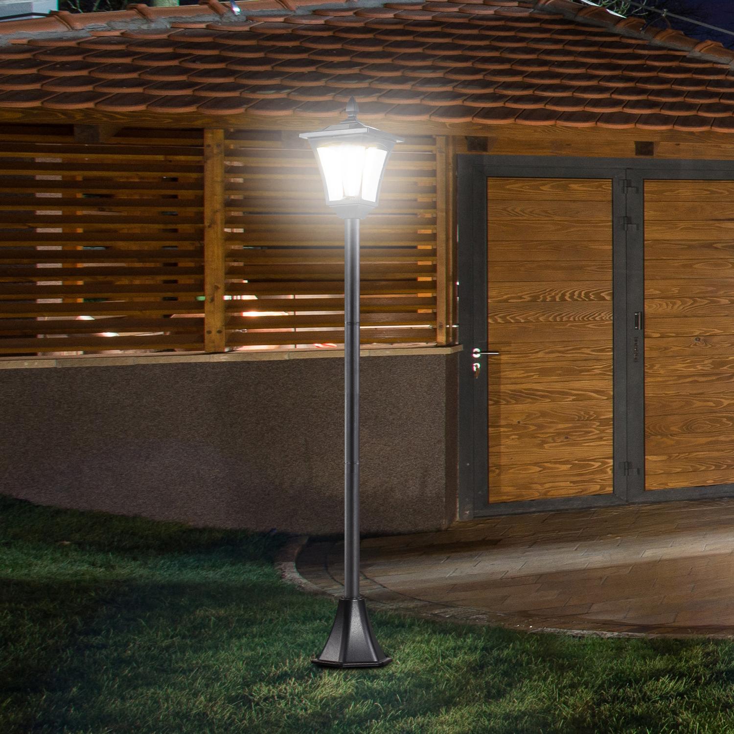 Solar LED Garden Path Light – 40 Lumen, svart, 160 cm