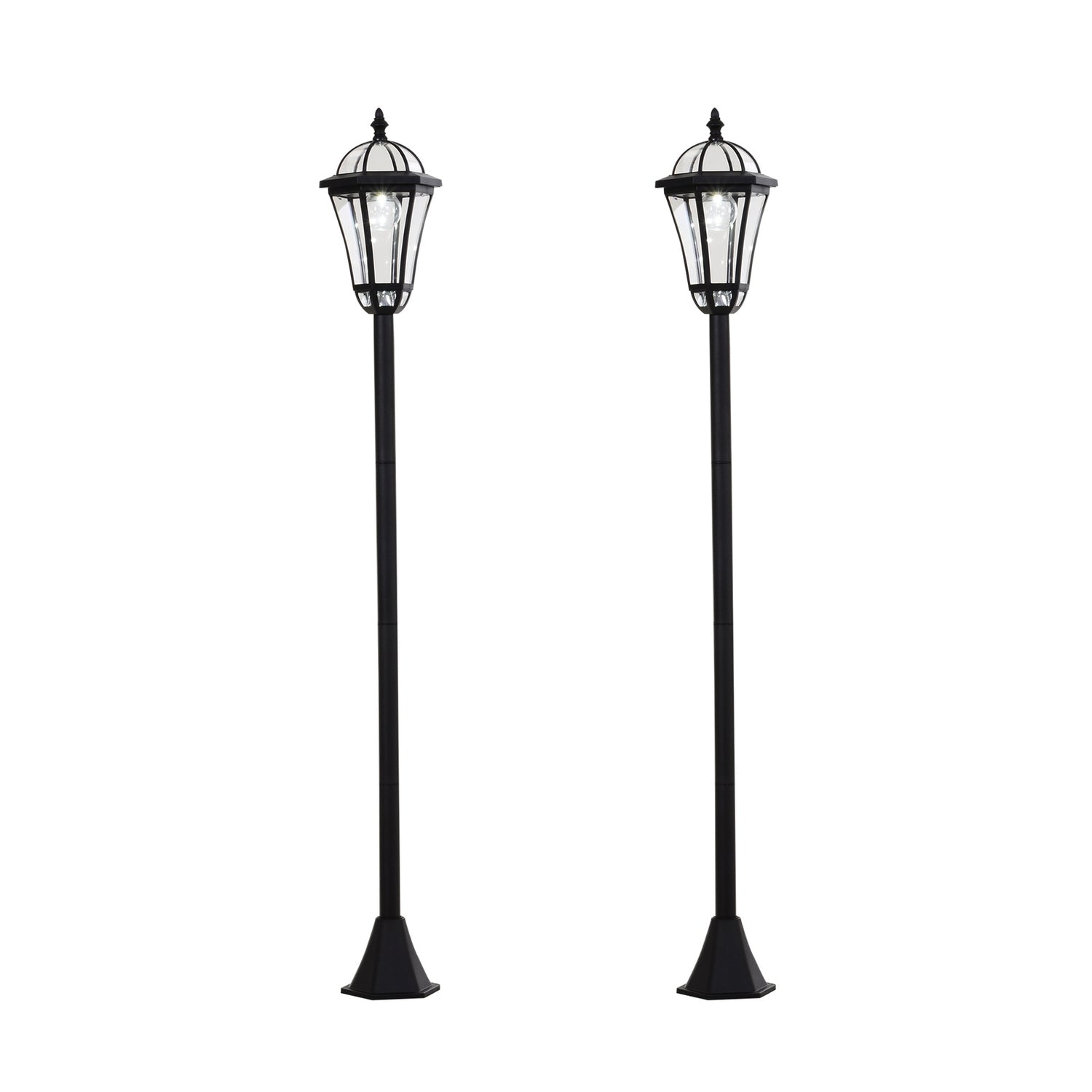 Solar LED Street Light, IP44 Vattentät, Energisnål, Svart