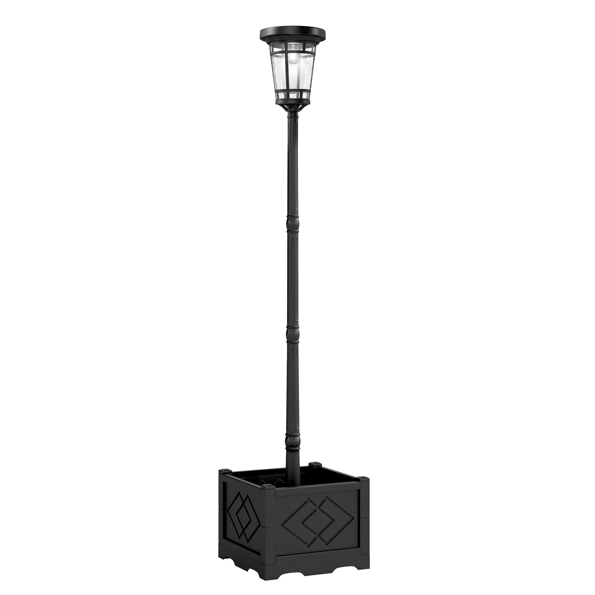 Solcellslykta för trädgården med kruka, 195 cm, dubbel ljusstyrka