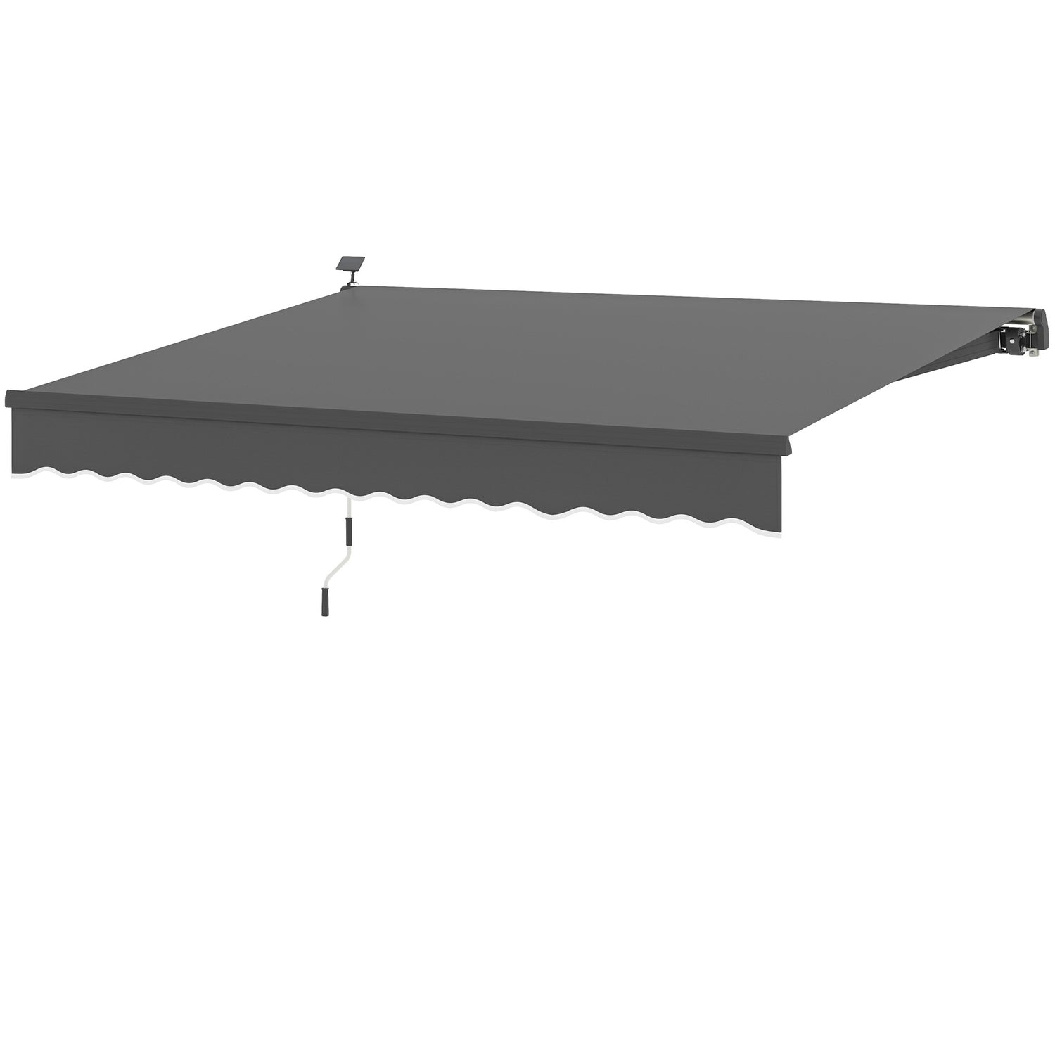 Spännmarkis med handvev, UV 50+, 400 cm, Grå