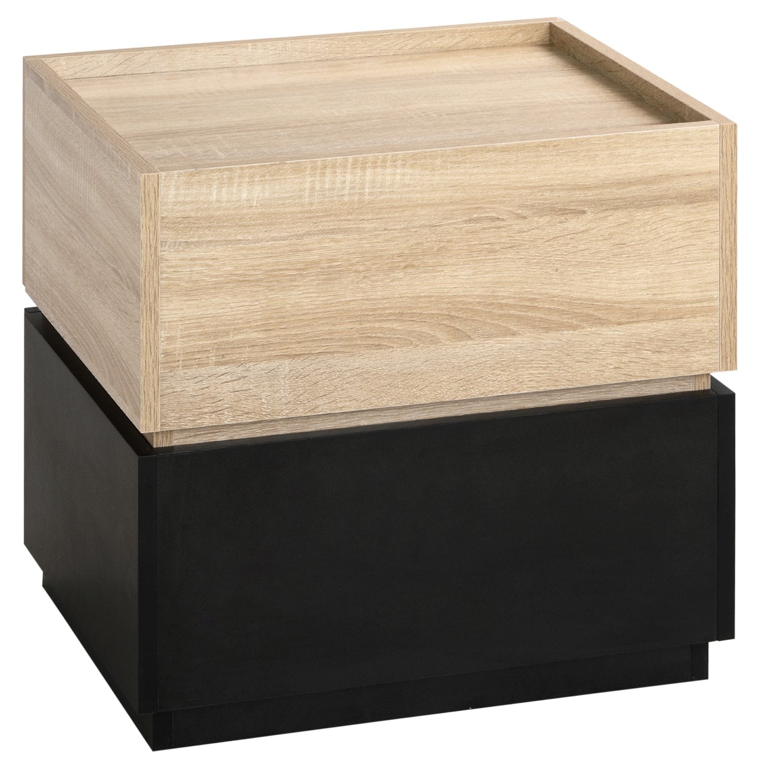 Stapelbart Black & Natural Nattduksbord, 50x40x47,5 cm