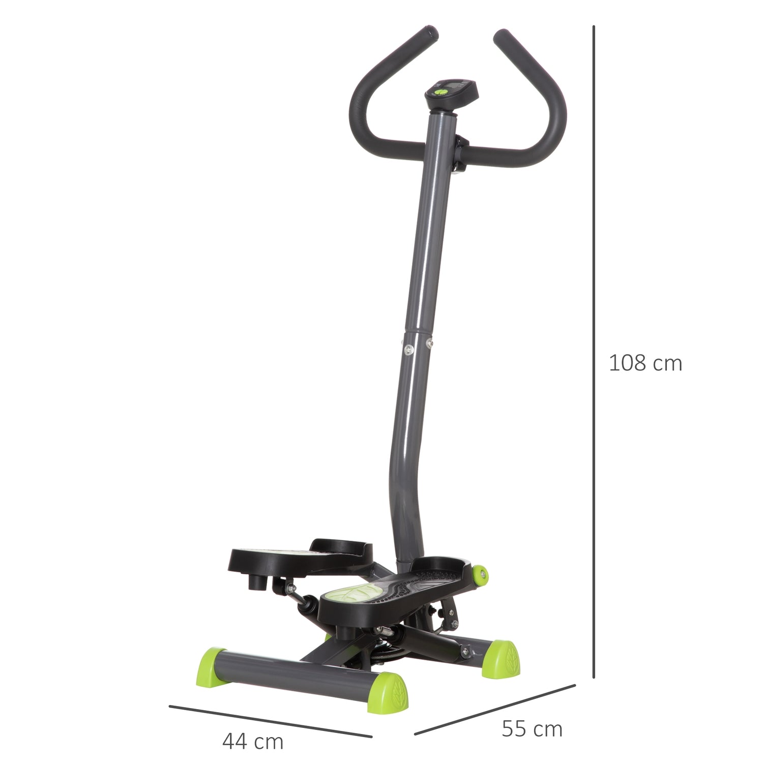 Stepperträningsmaskin med LCD, handtag, 100 kg kapacitet