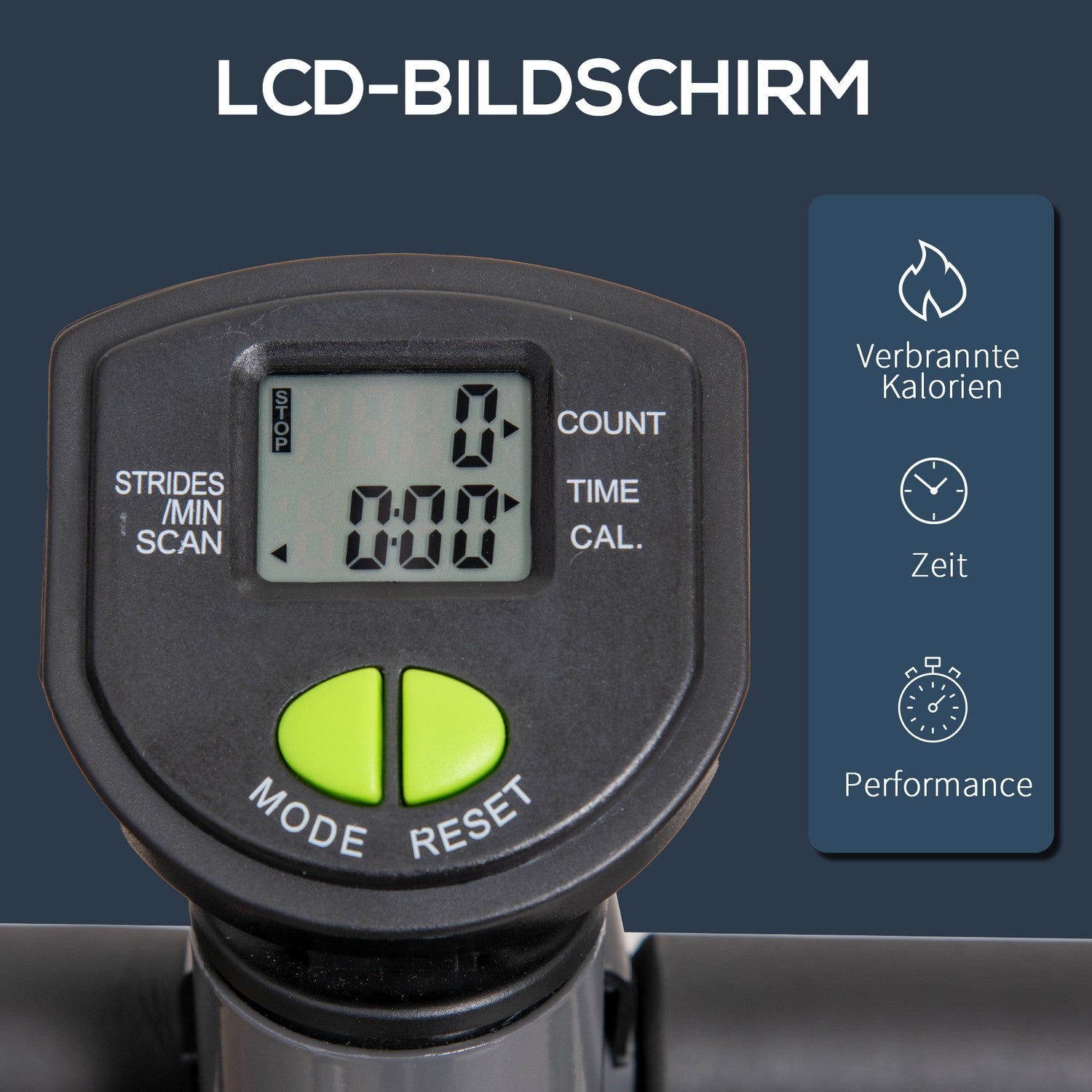 Stepperträningsmaskin med LCD, handtag, 100 kg kapacitet
