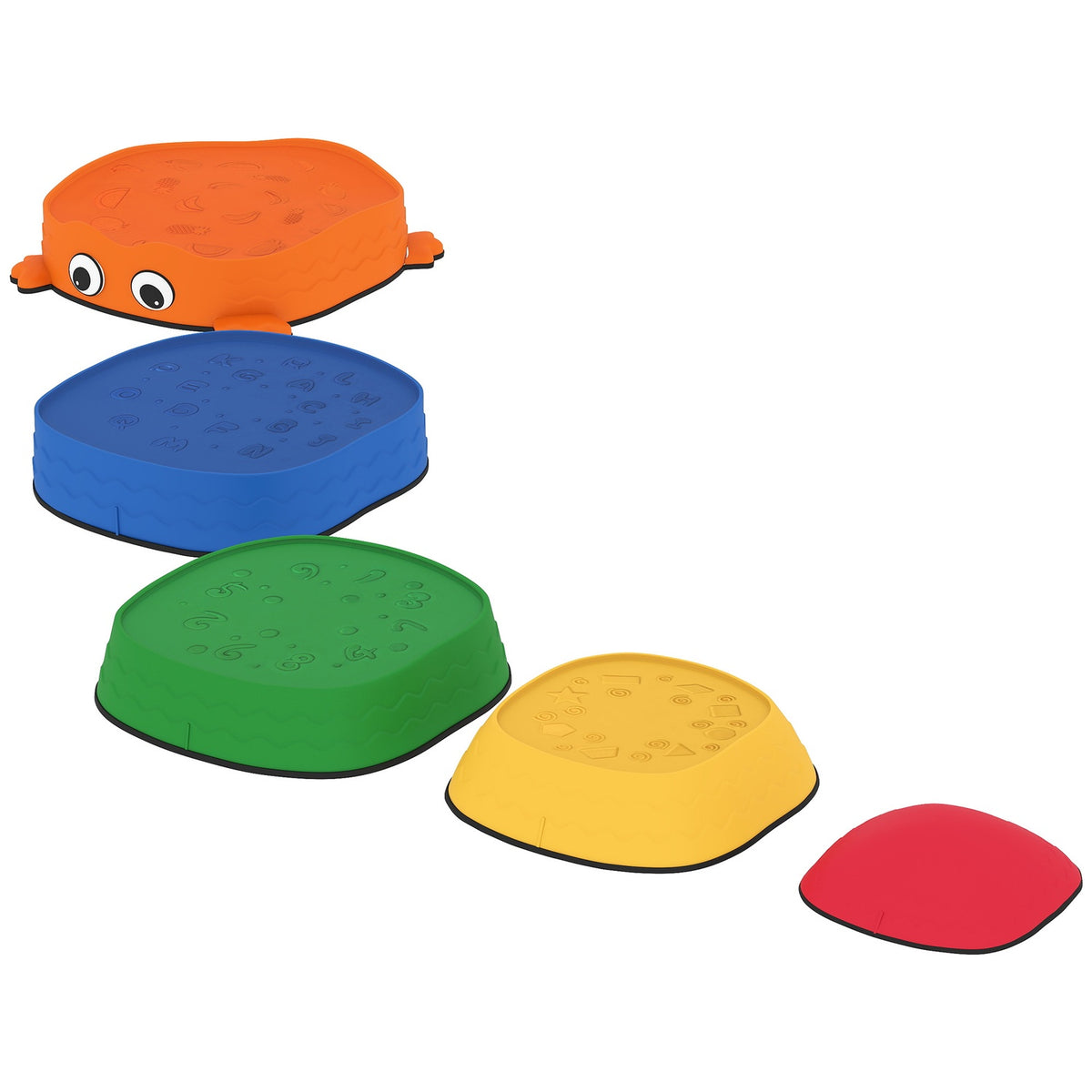 Stepping Stones Set, Stapelbara Grodformade, Färgglad Plast