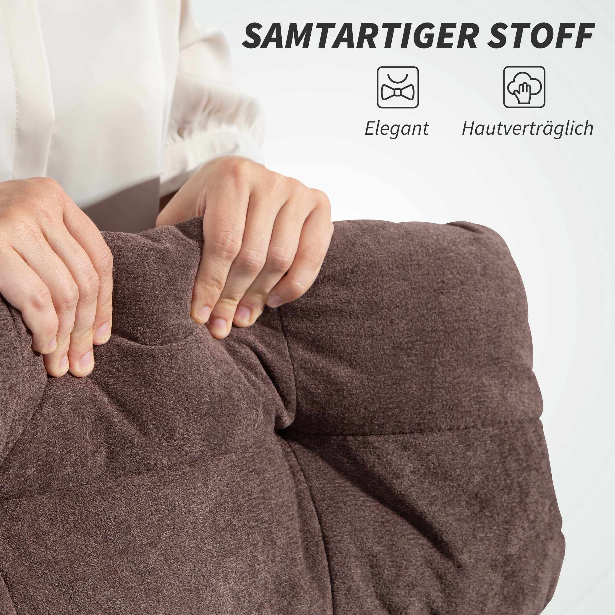 Ställbar kontorsstol med fotstöd, brunt tyg, stål