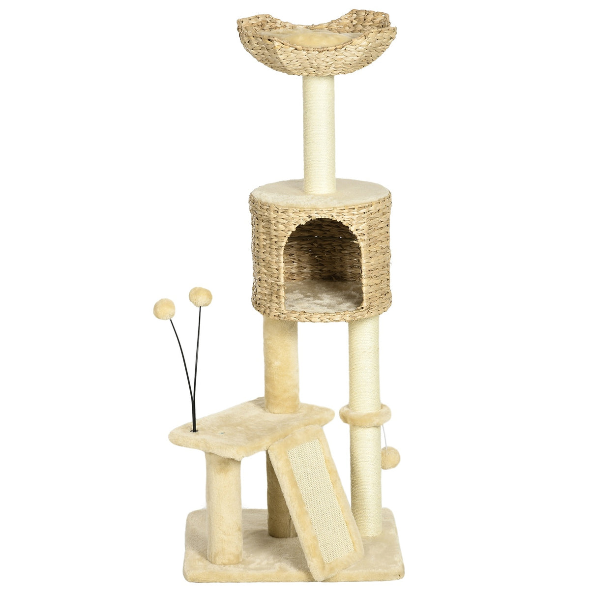 Grosse Cat Sisal-Kratzsäule mit Höhle und Spielball