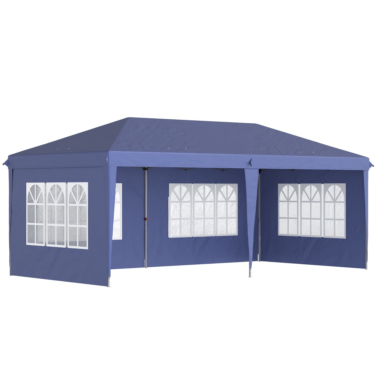 Stort pop-up partytält med UV-skydd, blått, 2,95 x 5,85 m