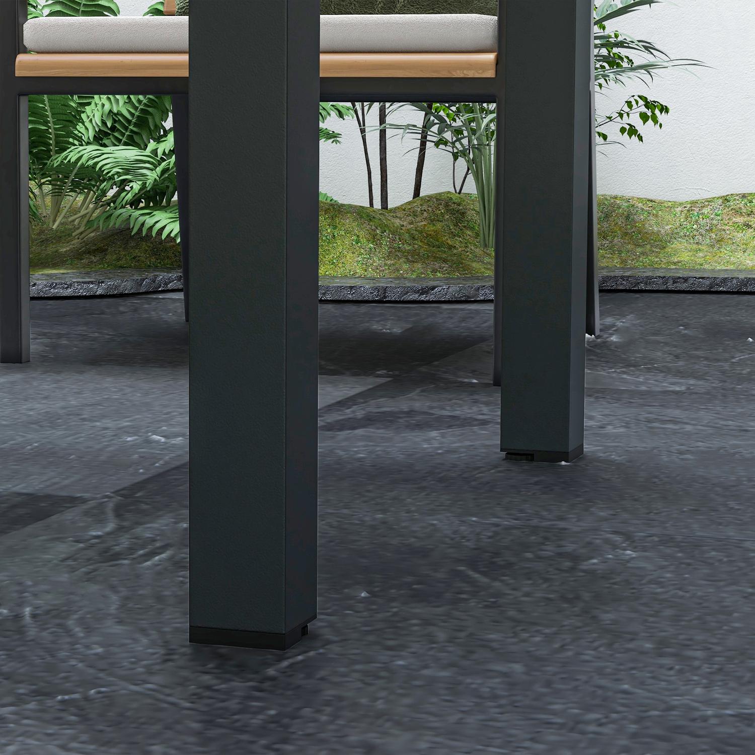 Stort trädgårdsbord utomhus – 160x80 cm, aluminiumstomme