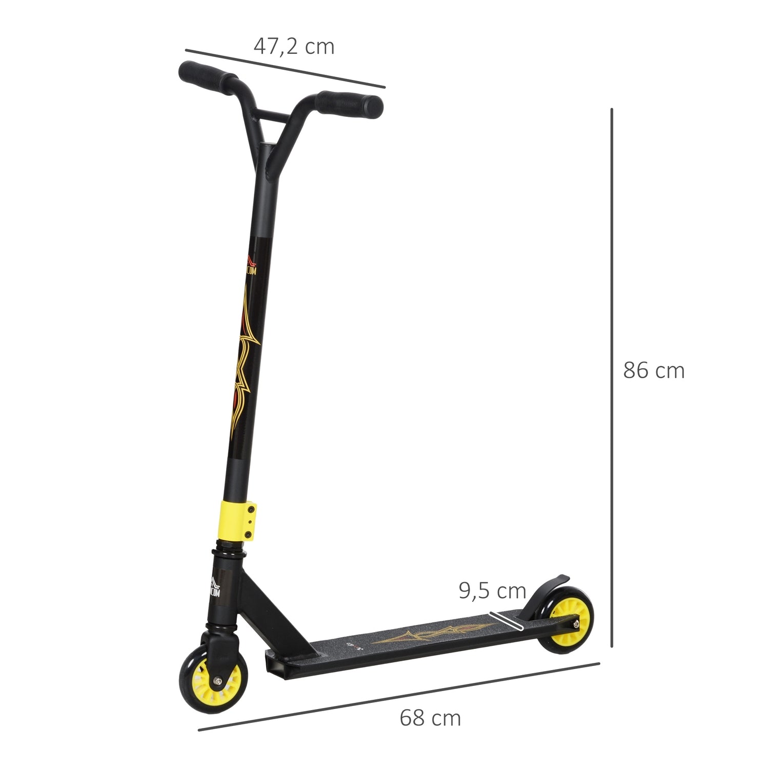 Stuntskoter med ABEC 9-lager & 100 mm hjul