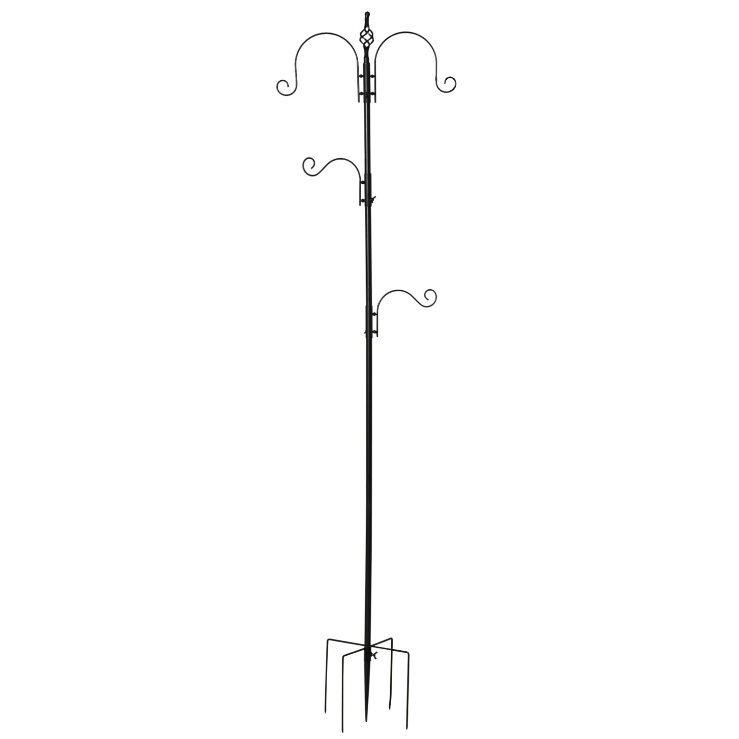 Svart fågelmatningsstation, 4 krokar, 54,5 x 208 cm