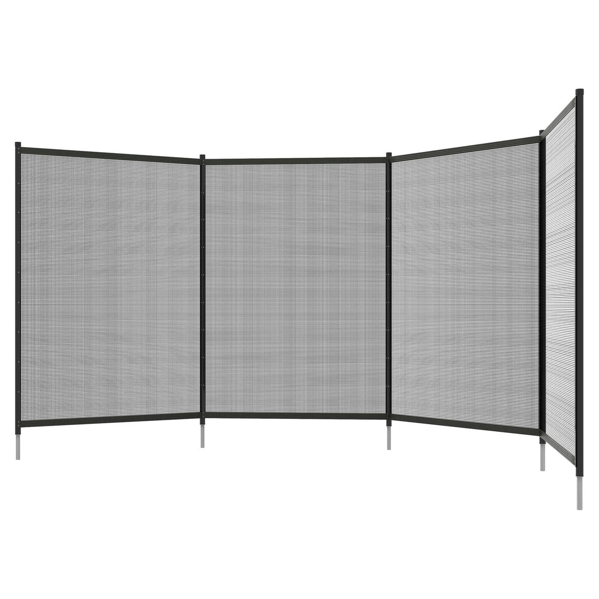Clôture de jardin et piscine noire 365x126 cm, set de 4 panneaux