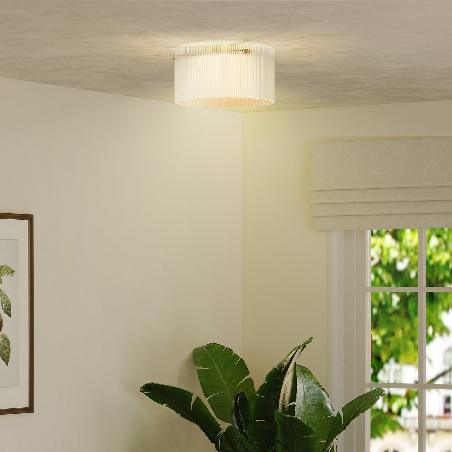 Taklampa med lampskärm i akryl, metall, halogen och LED-kompatibel