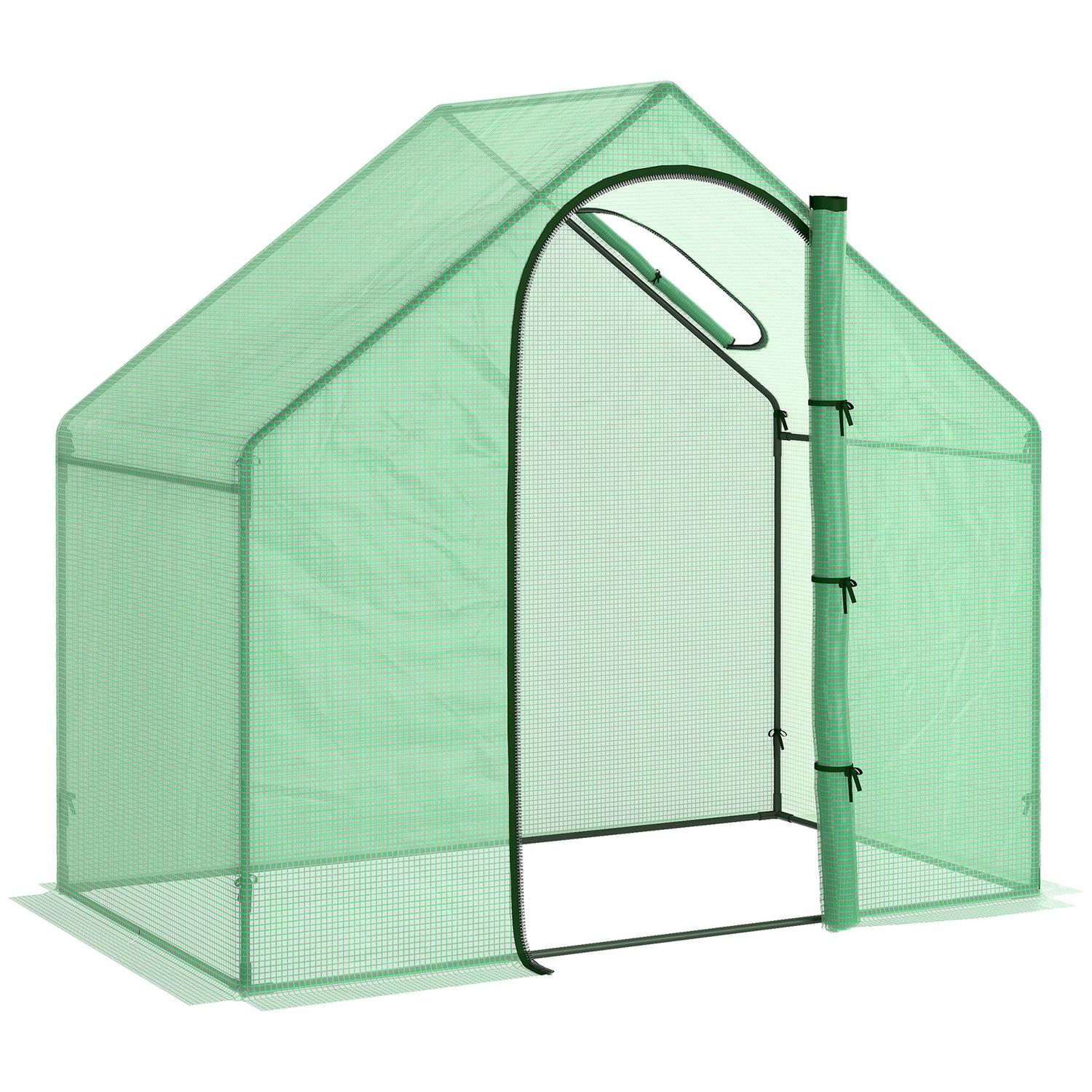 Tomatväxthus kall ram med fönster, dörr – stål, PVC, 180x100x168 cm